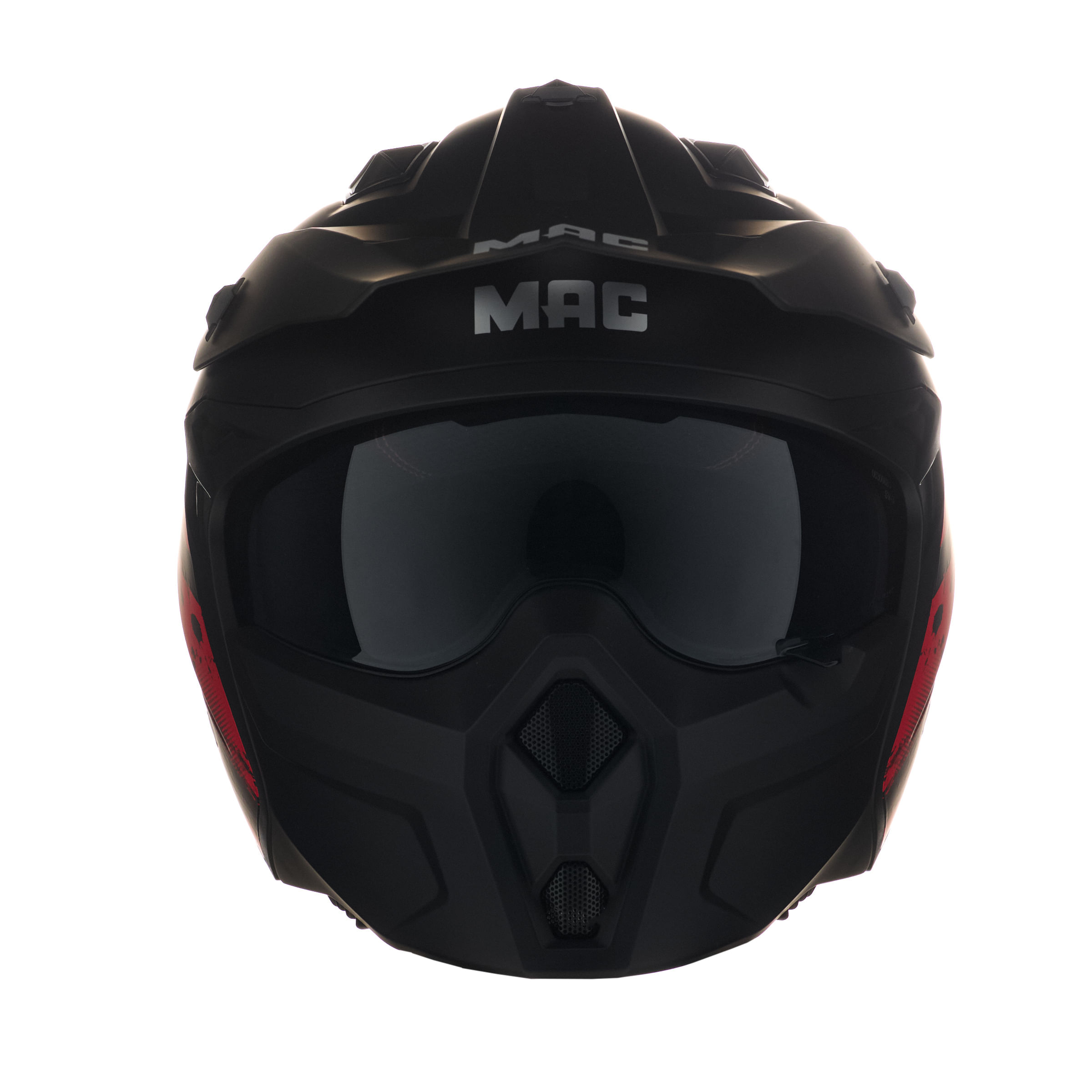 Casco MAC Edge Crash Negro / Rojo / Mate