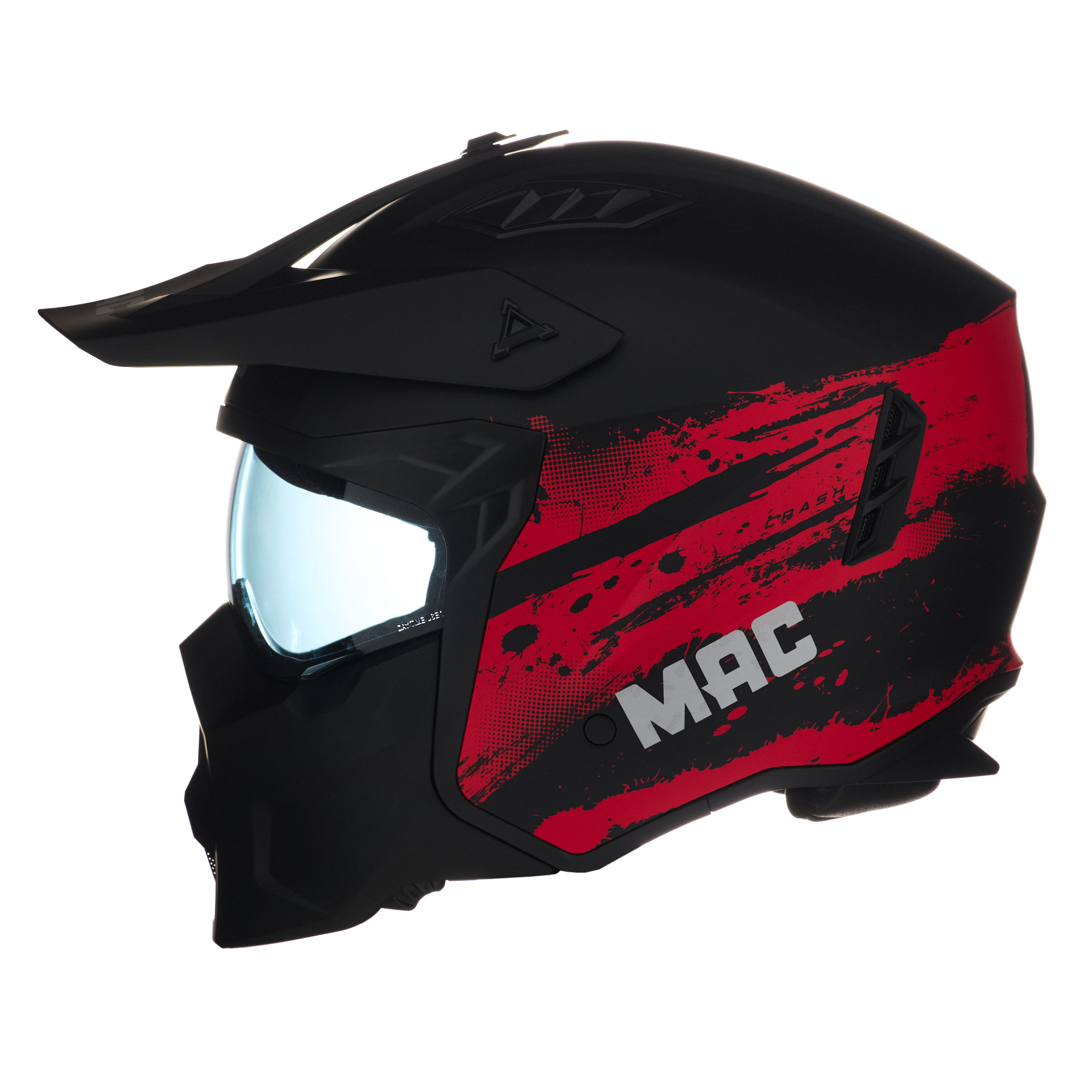 Casco MAC Edge Crash Negro / Rojo / Mate
