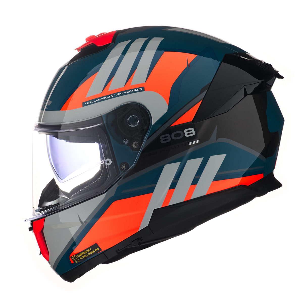 Casco LS2 808 Stream II Elece2 Azul / Naranja / Brillo