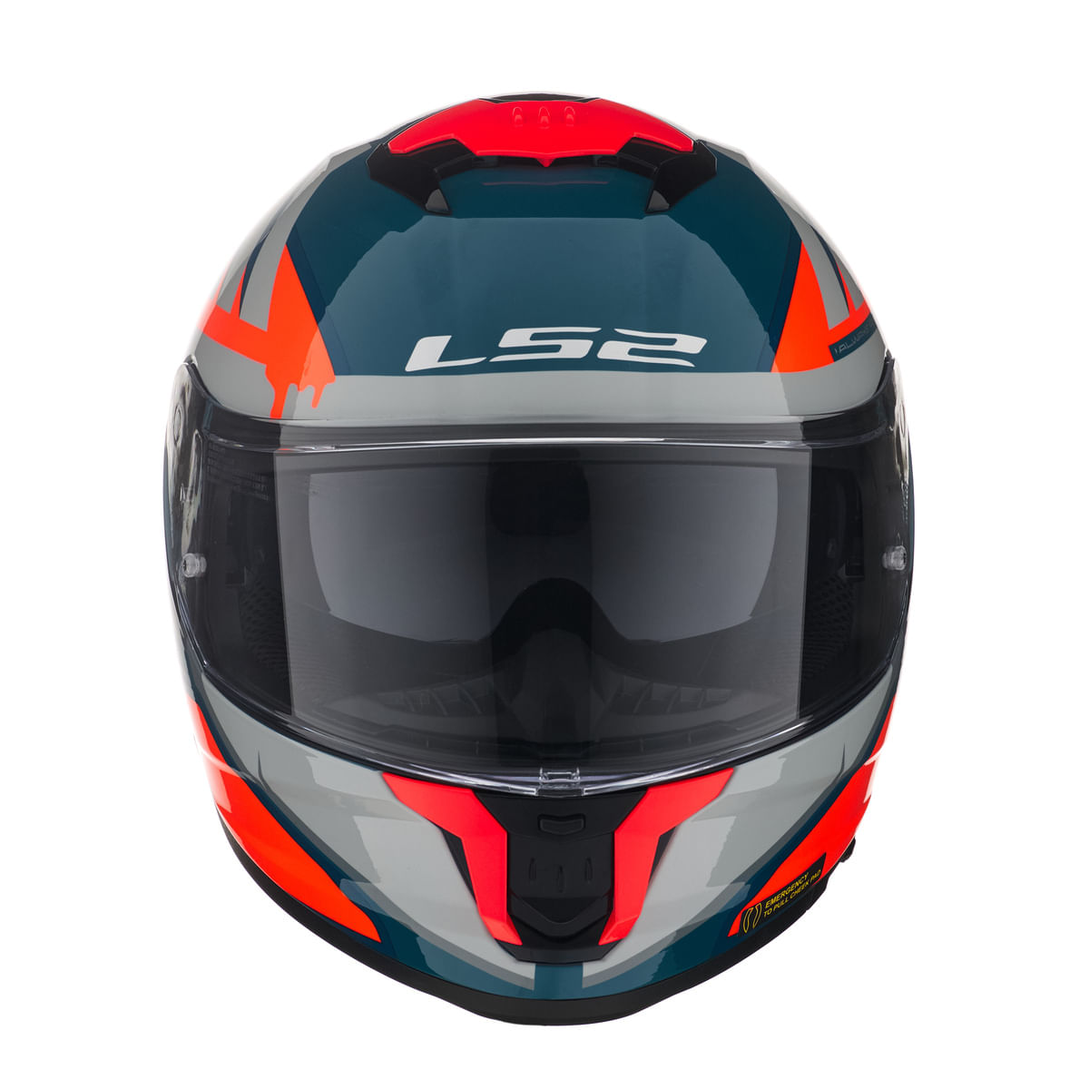 Casco LS2 808 Stream II Elece2 Azul / Naranja / Brillo