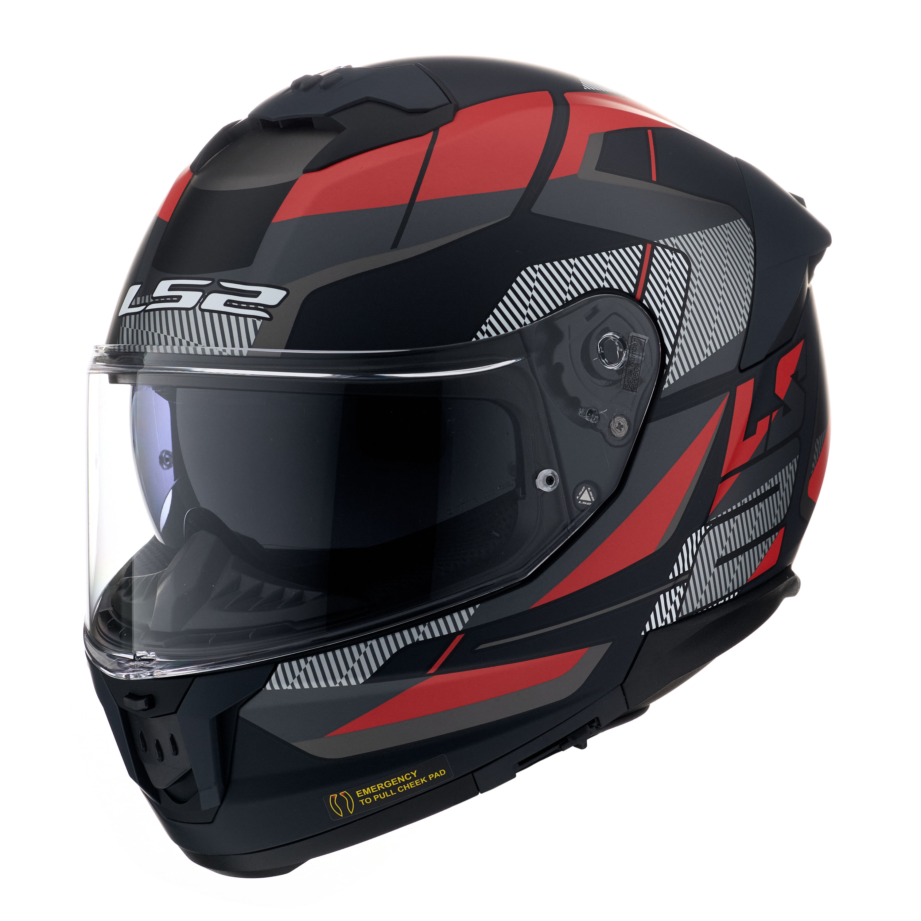 Casco LS2 808 Stream II Road Titanium Gris / Rojo / Mate