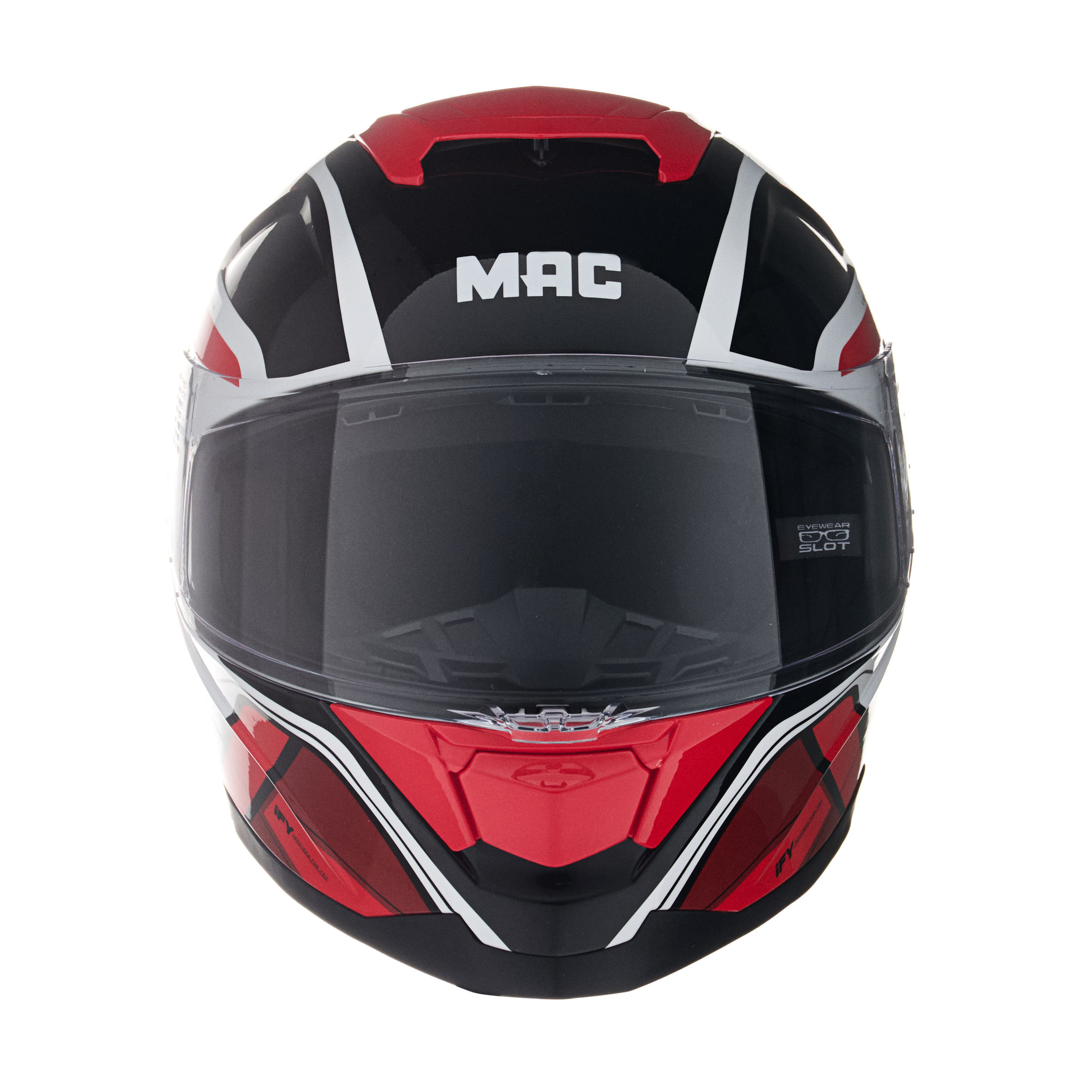 Casco MAC 956 Ozono Vendetta Blanco / Rojo / Brillo