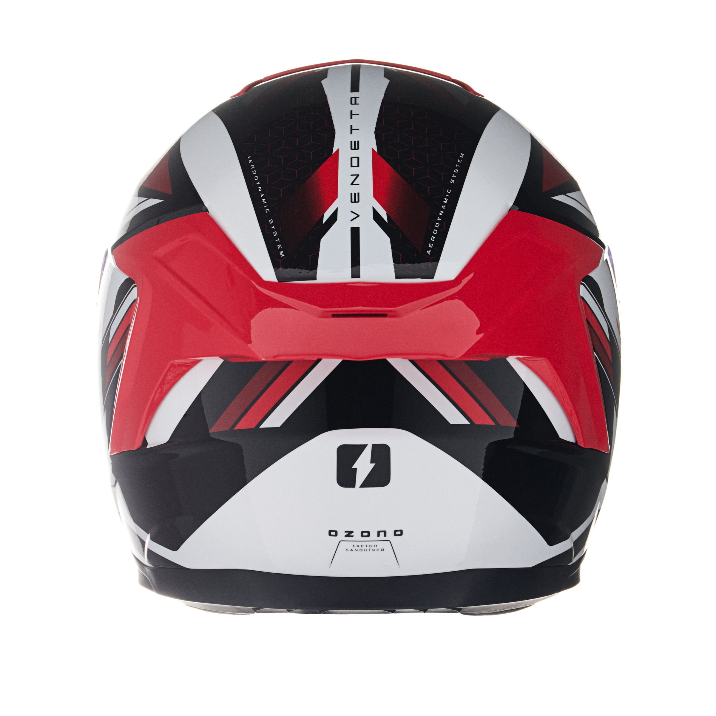 Casco MAC 956 Ozono Vendetta Blanco / Rojo / Brillo