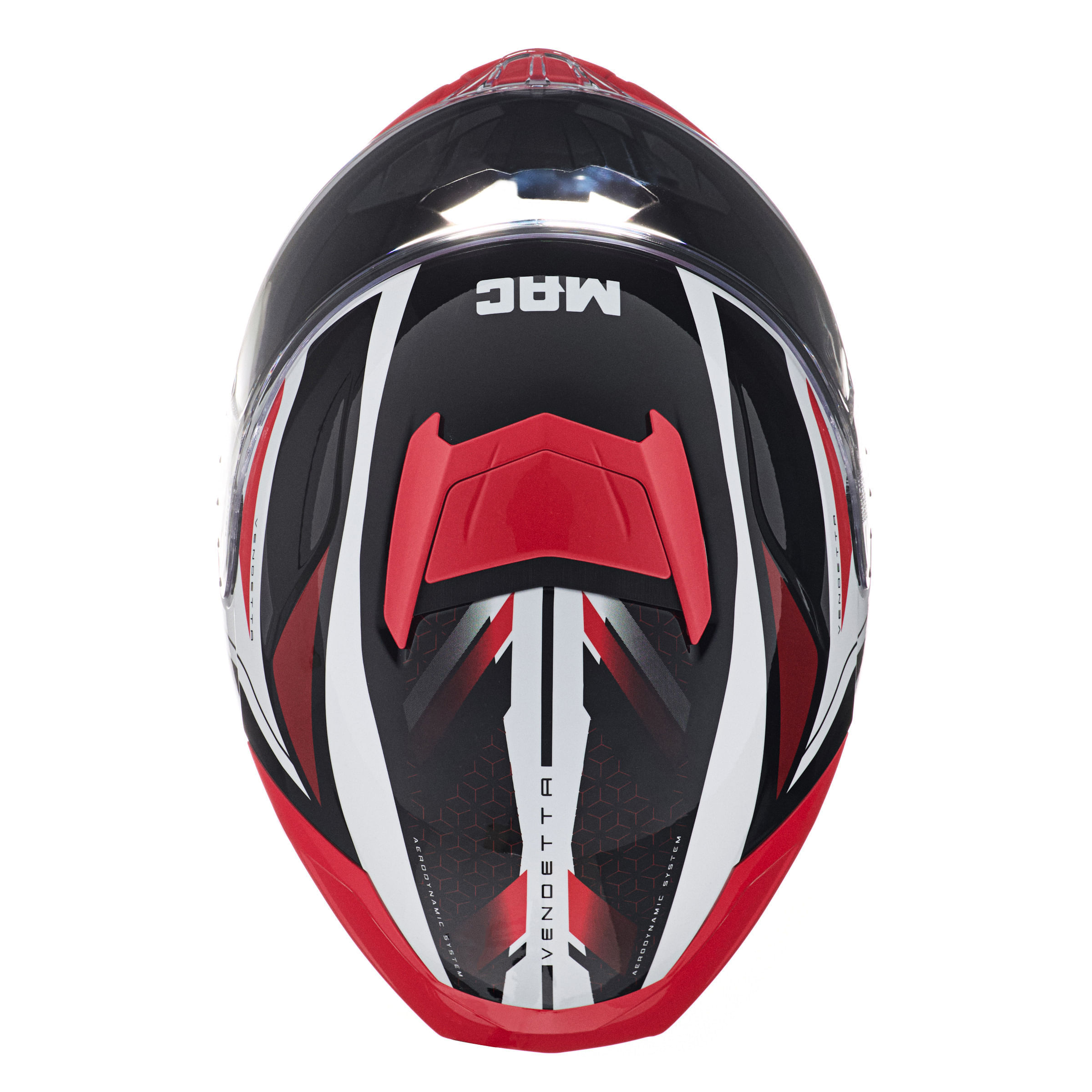 Casco MAC 956 Ozono Vendetta Blanco / Rojo / Brillo