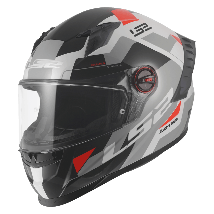 Casco LS2 816 Cosmos Bokanix Blanco / Rojo / Mate