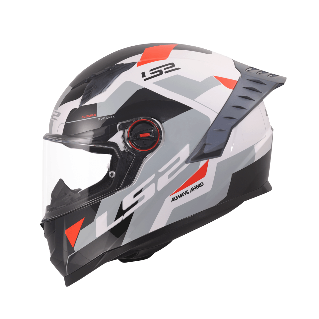 Casco LS2 816 Cosmos Bokanix Blanco / Rojo / Mate