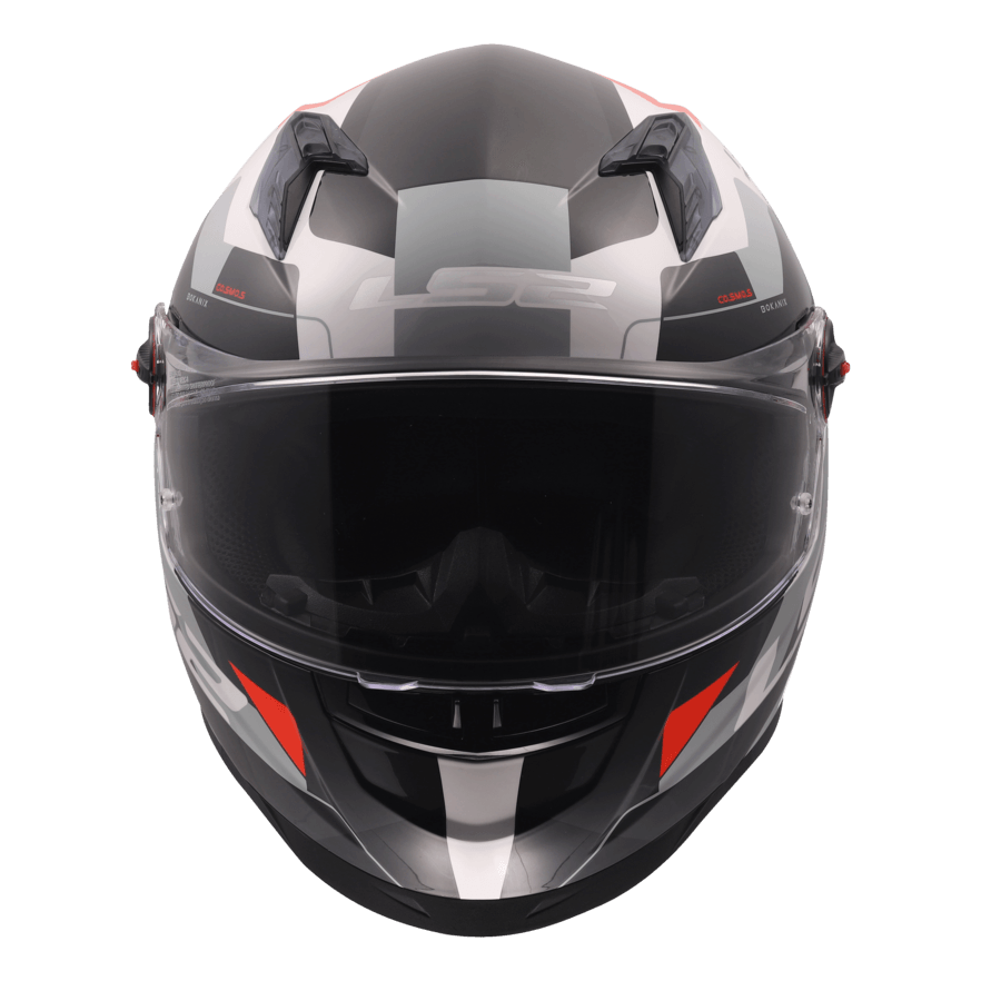 Casco LS2 816 Cosmos Bokanix Blanco / Rojo / Mate