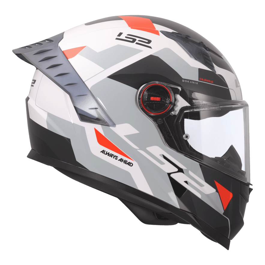 Casco LS2 816 Cosmos Bokanix Blanco / Rojo / Mate
