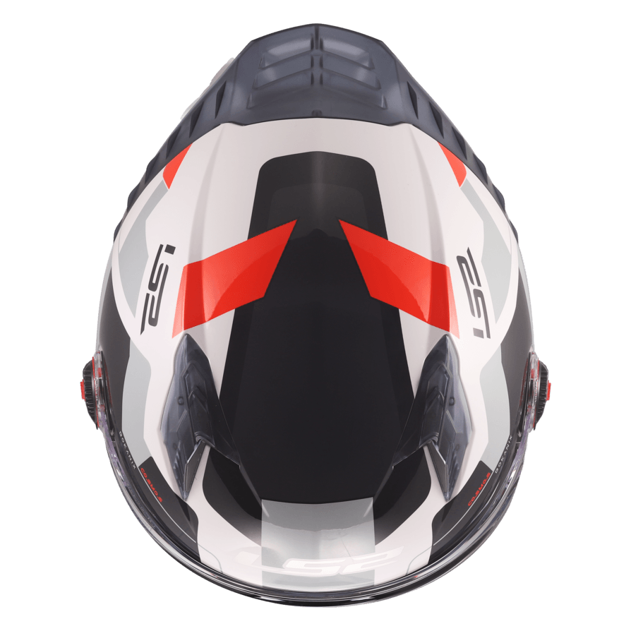 Casco LS2 816 Cosmos Bokanix Blanco / Rojo / Mate