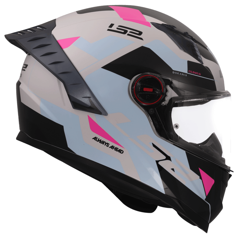 Casco LS2 816 Cosmos Bokanix Blanco / Rosa / Brillo