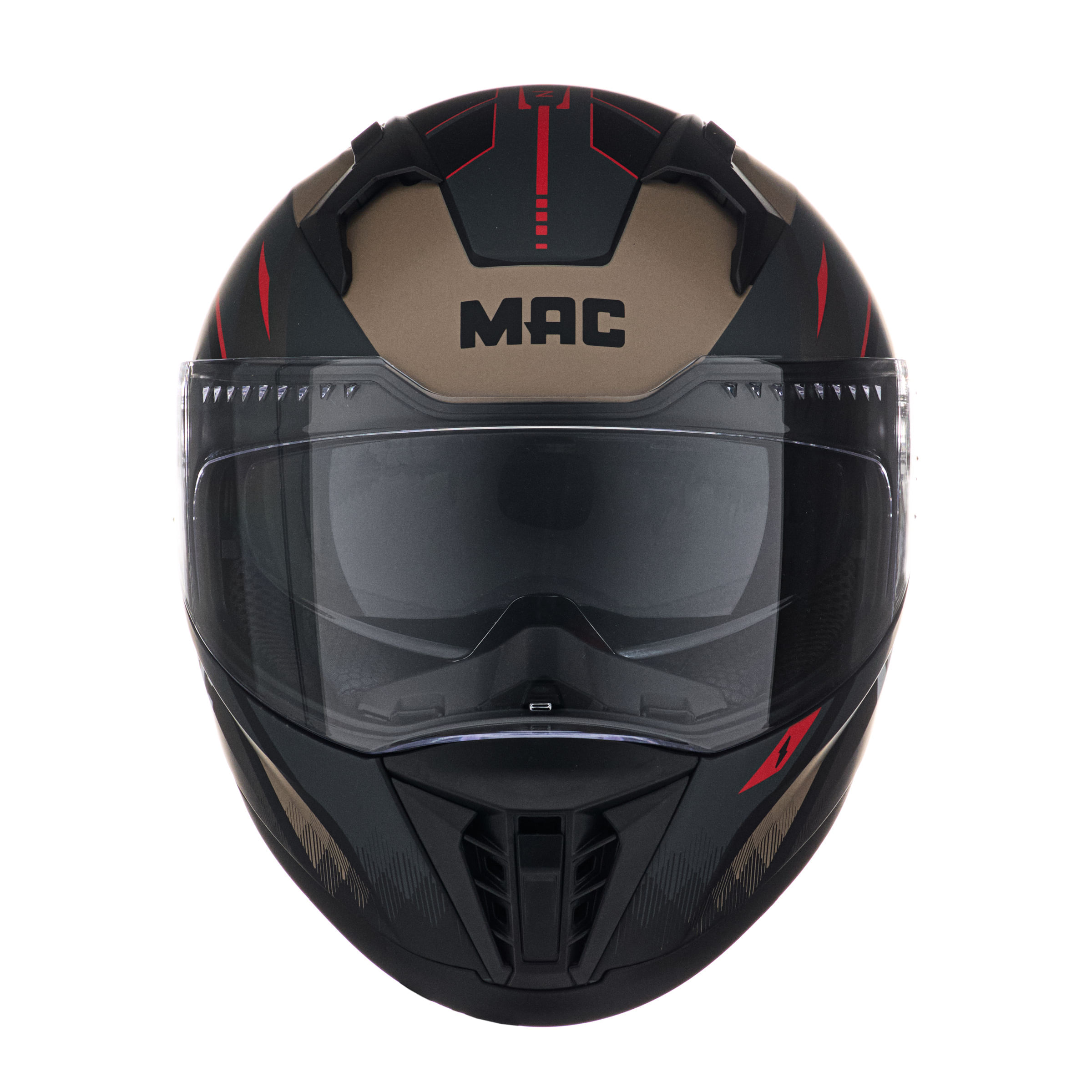 Casco MAC 069 Force Noah Negro / Rojo / Mate