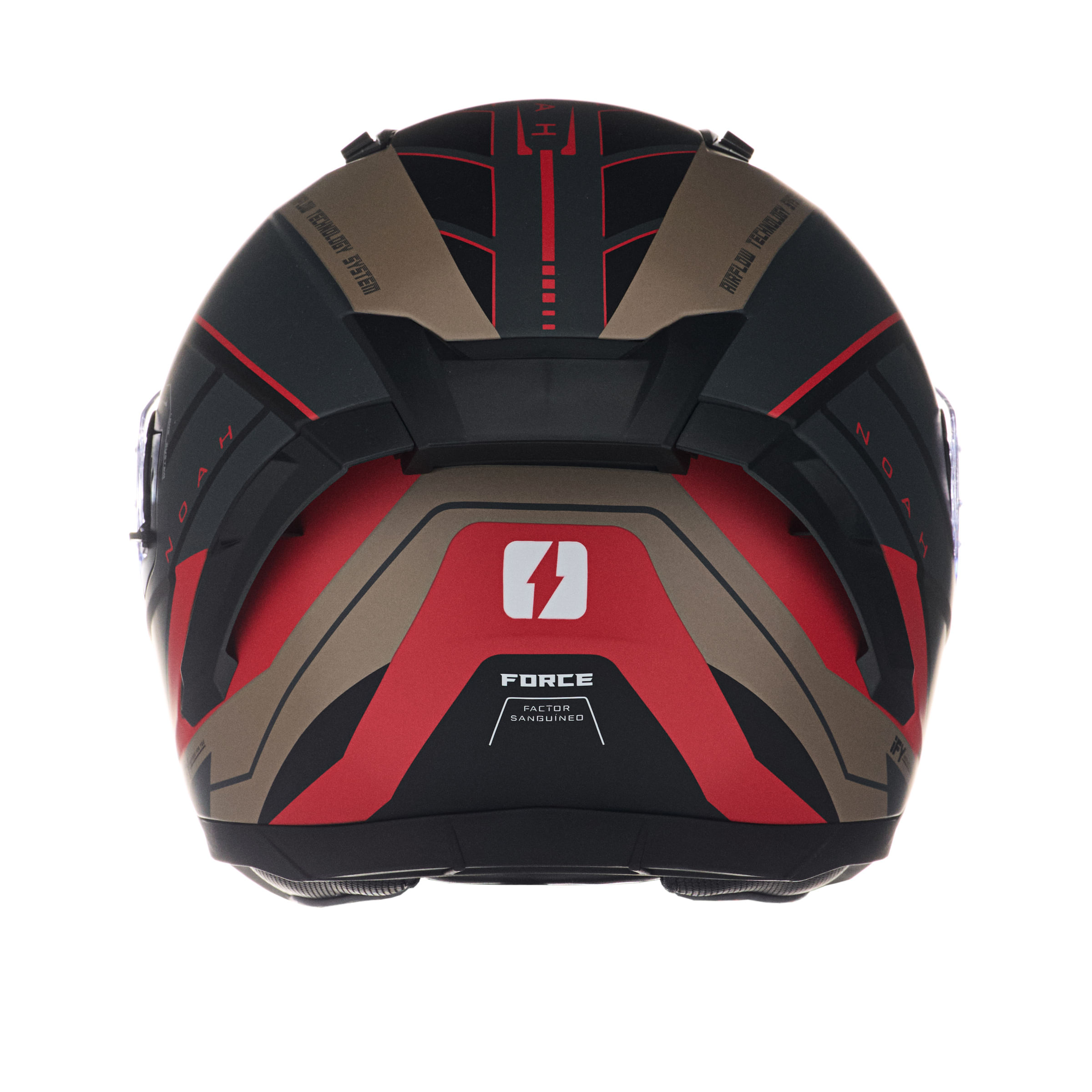 Casco MAC 069 Force Noah Negro / Rojo / Mate
