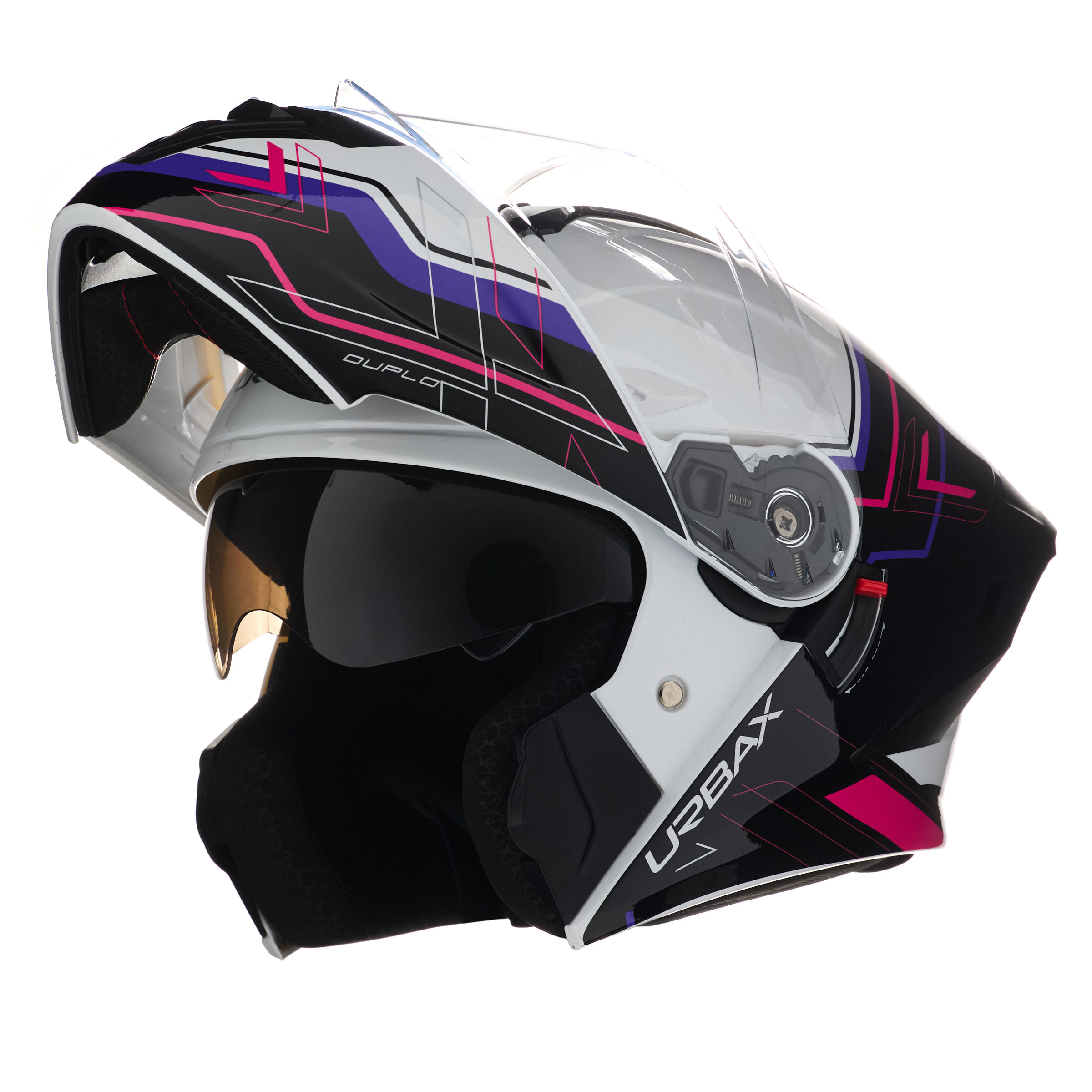 Casco Urbax 911 Atlas Duplo Blanco / Rosa / Brillo