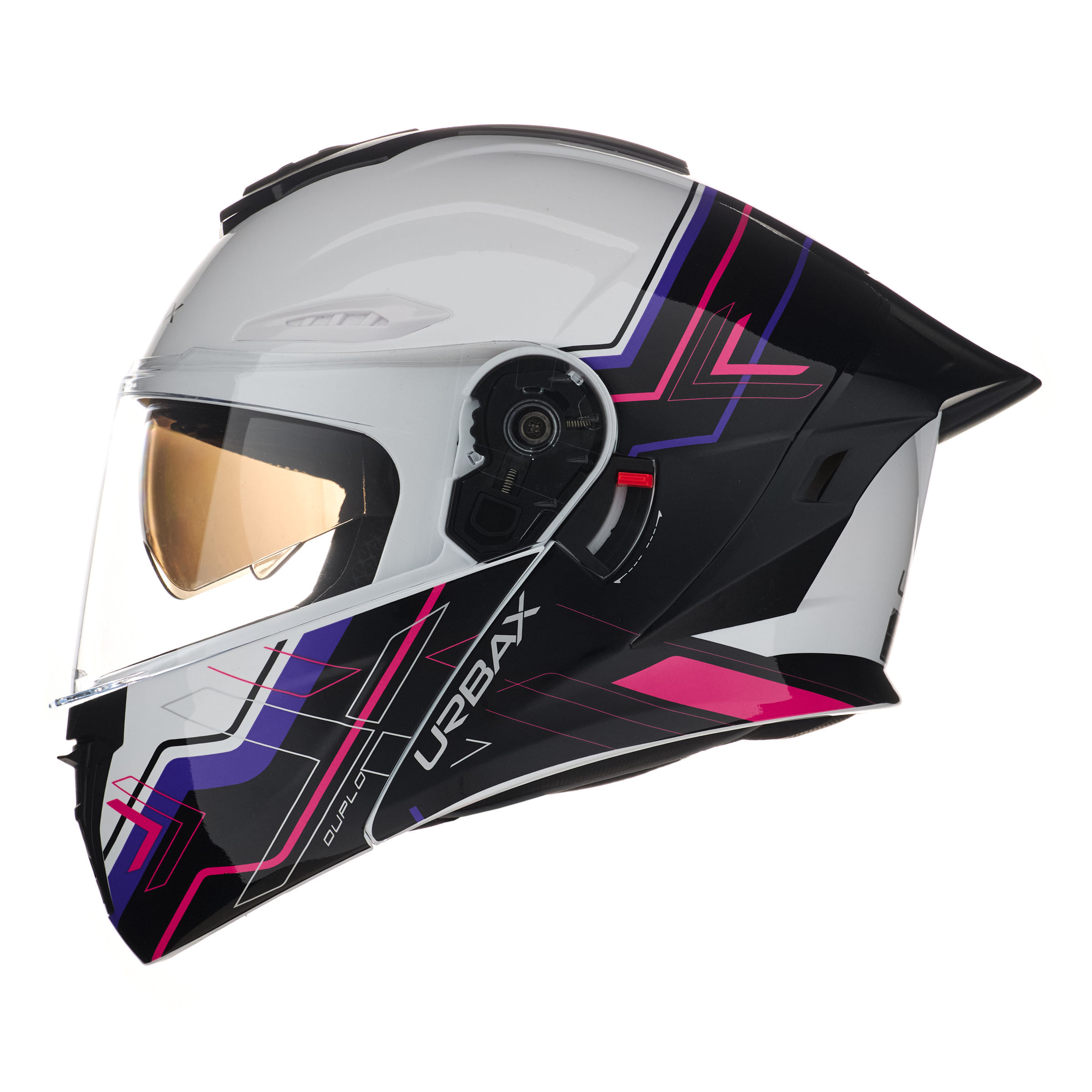 Casco Urbax 911 Atlas Duplo Blanco / Rosa / Brillo