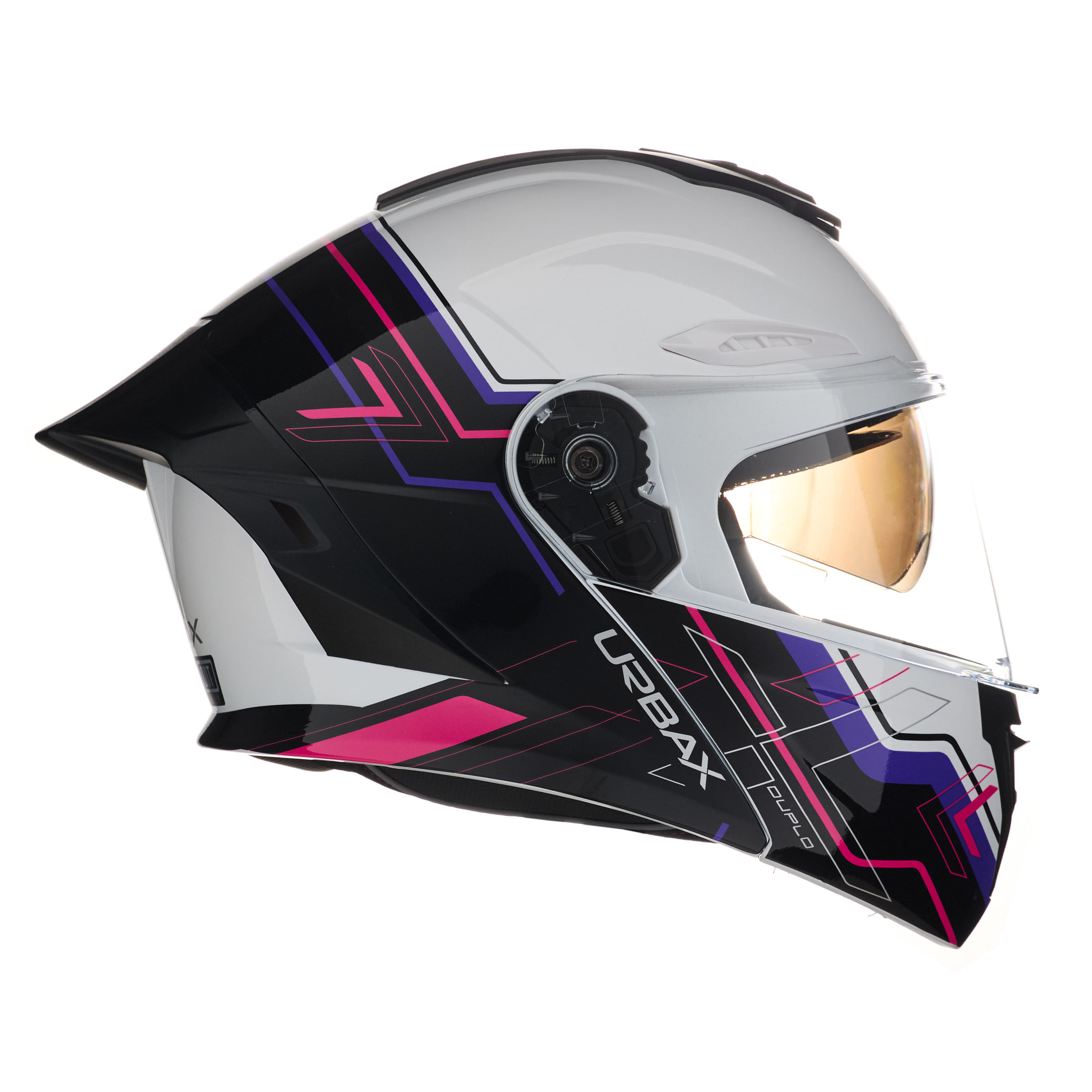 Casco Urbax 911 Atlas Duplo Blanco / Rosa / Brillo