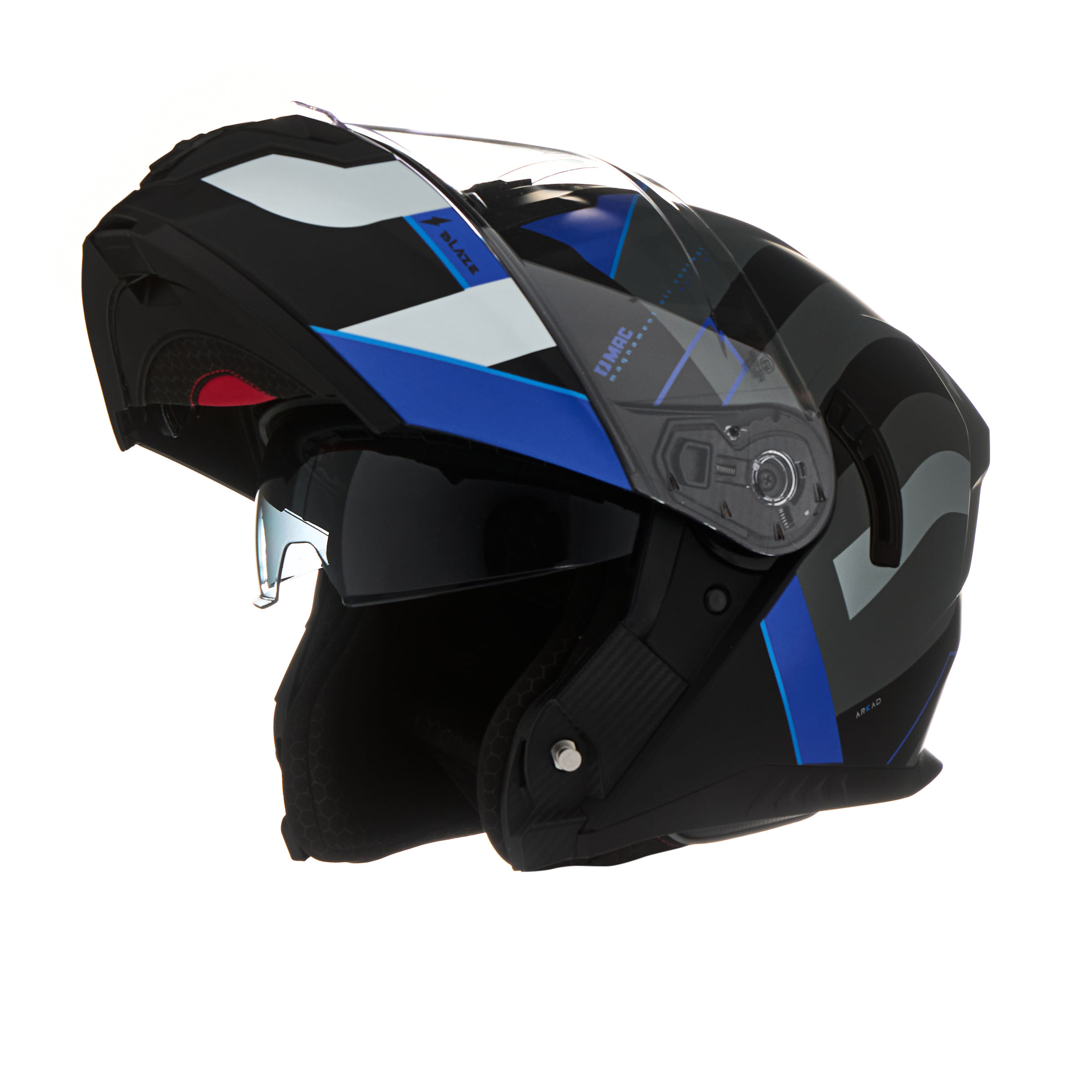 Casco MAC 166 Blaze Arkad Negro / Azul / Mate