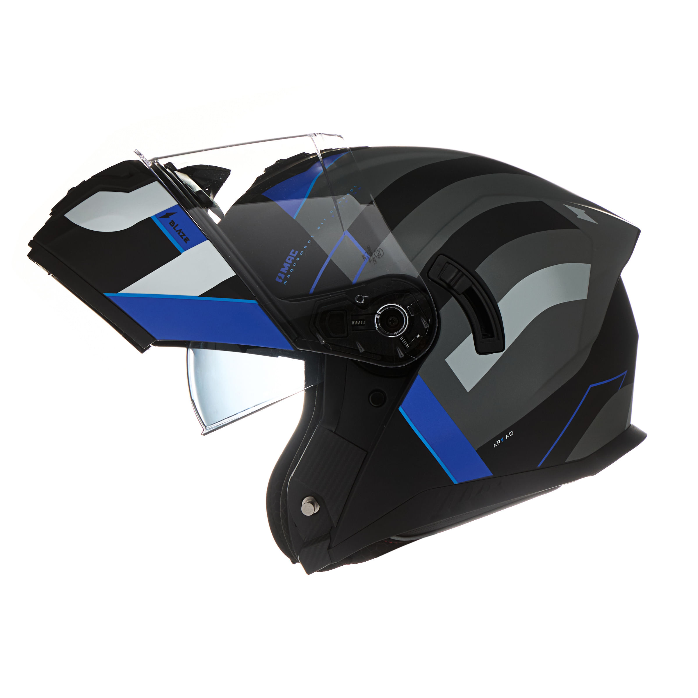 Casco MAC 166 Blaze Arkad Negro / Azul / Mate