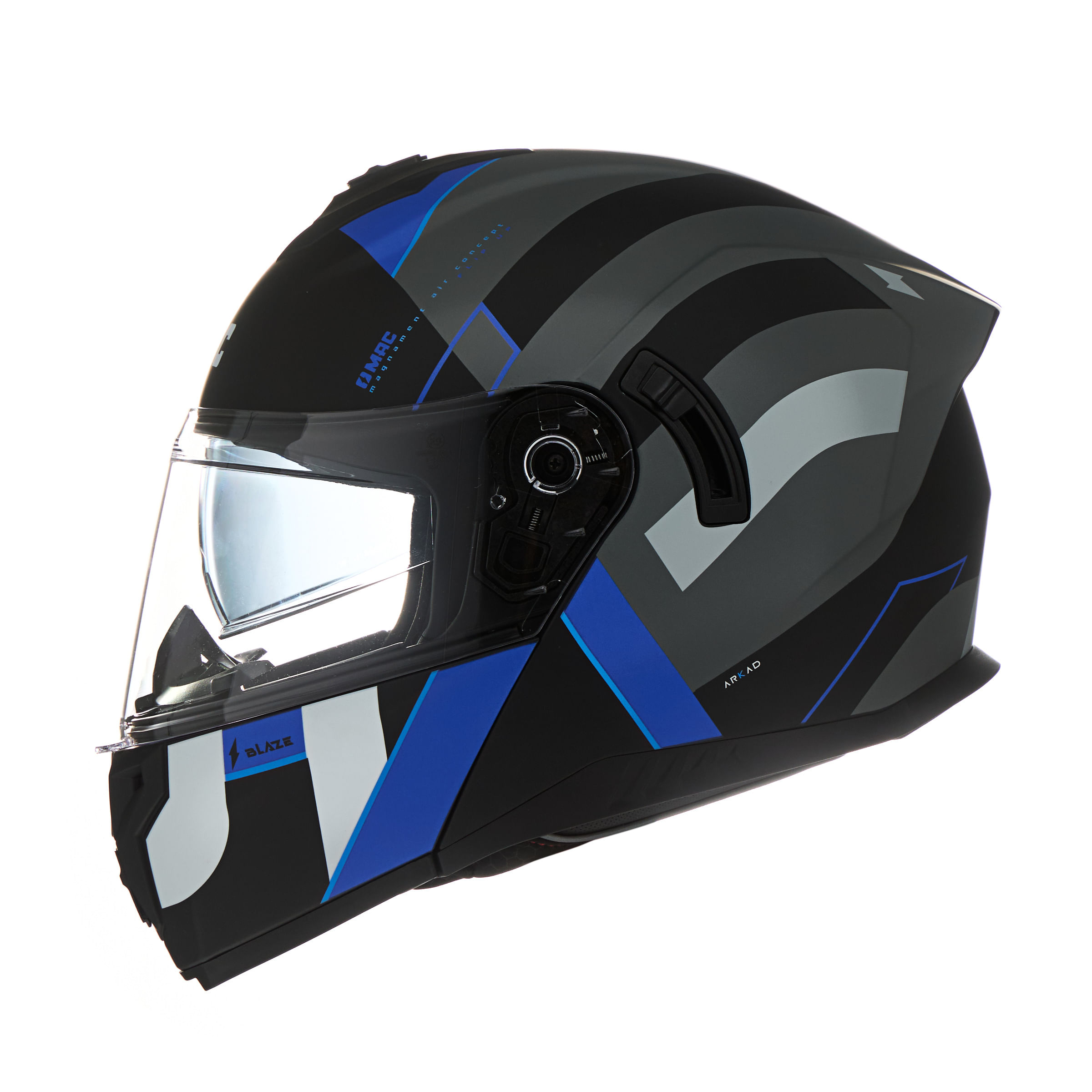 Casco MAC 166 Blaze Arkad Negro / Azul / Mate