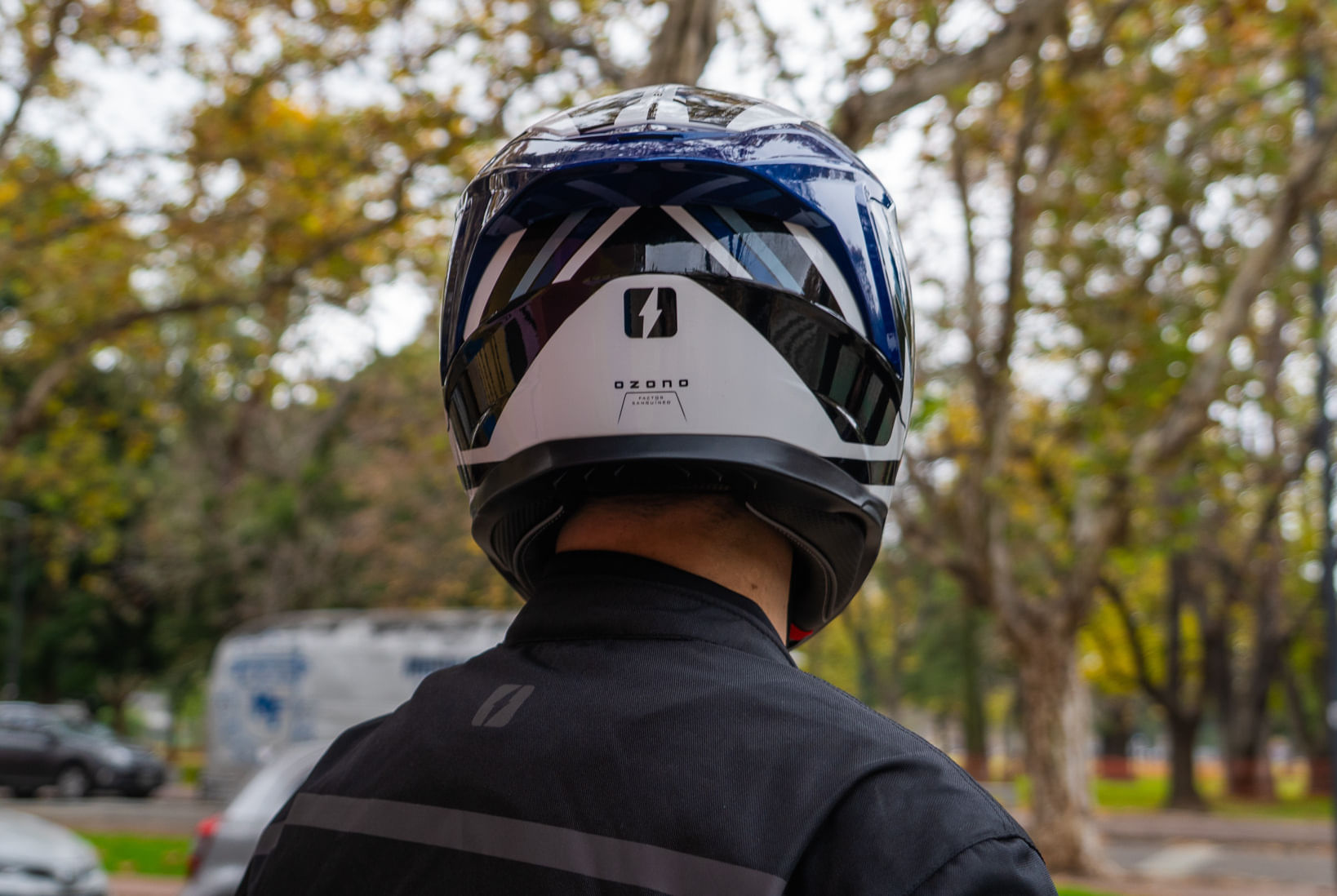 Casco MAC 956 Ozono Vendetta Blanco / Negro / Brillo