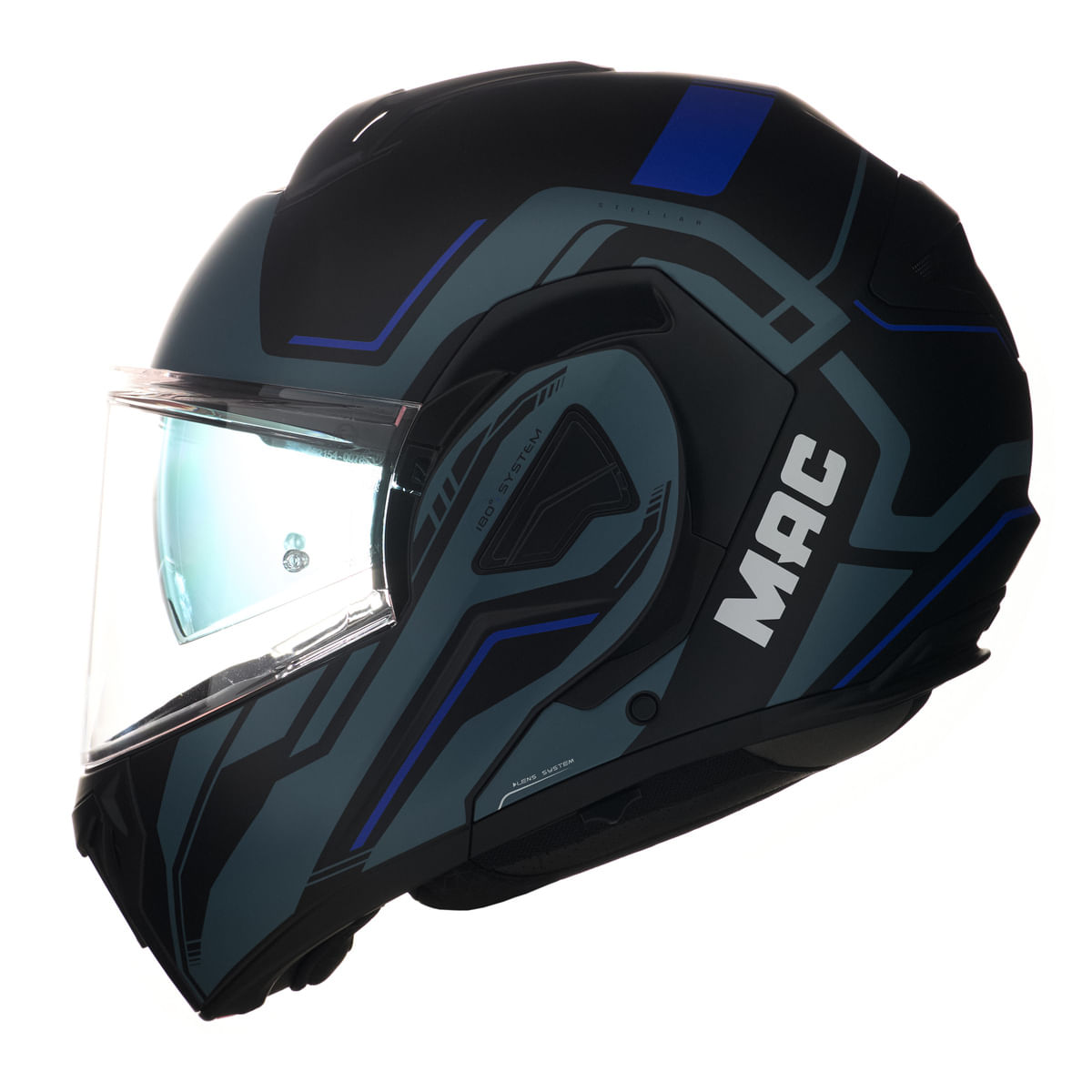 Casco MAC 628 Eclipse Stellar Negro / Azul / Mate