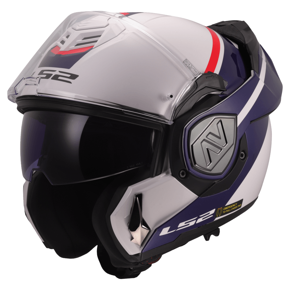 Casco LS2 906 Advant Swipe Blanco / Azul / Brillo