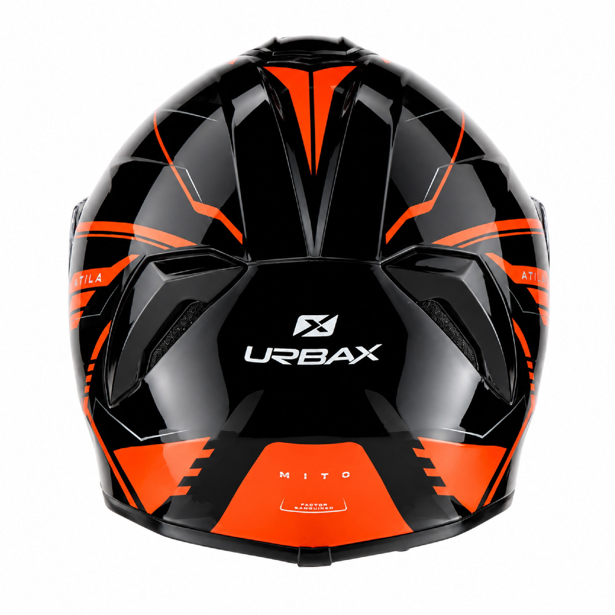 Casco Urbax 018 Mito Atila Negro / Naranja / Brillo