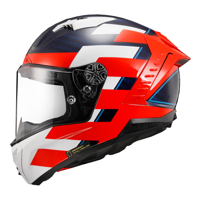Casco LS2 805 Thunder II Carbono Alliance Rojo / Azul / Brillo