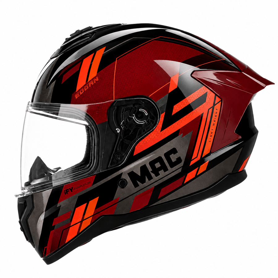 Casco MAC 070 Volt Eggan Negro / Rojo / Brillo