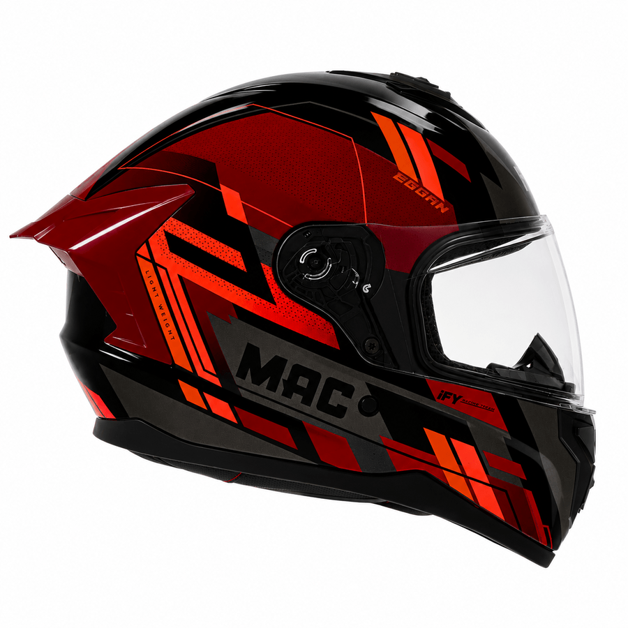 Casco MAC 070 Volt Eggan Negro / Rojo / Brillo