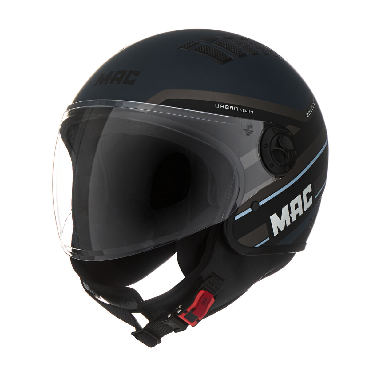 Casco MAC 230 Addax Sash Negro / Azul / Mate