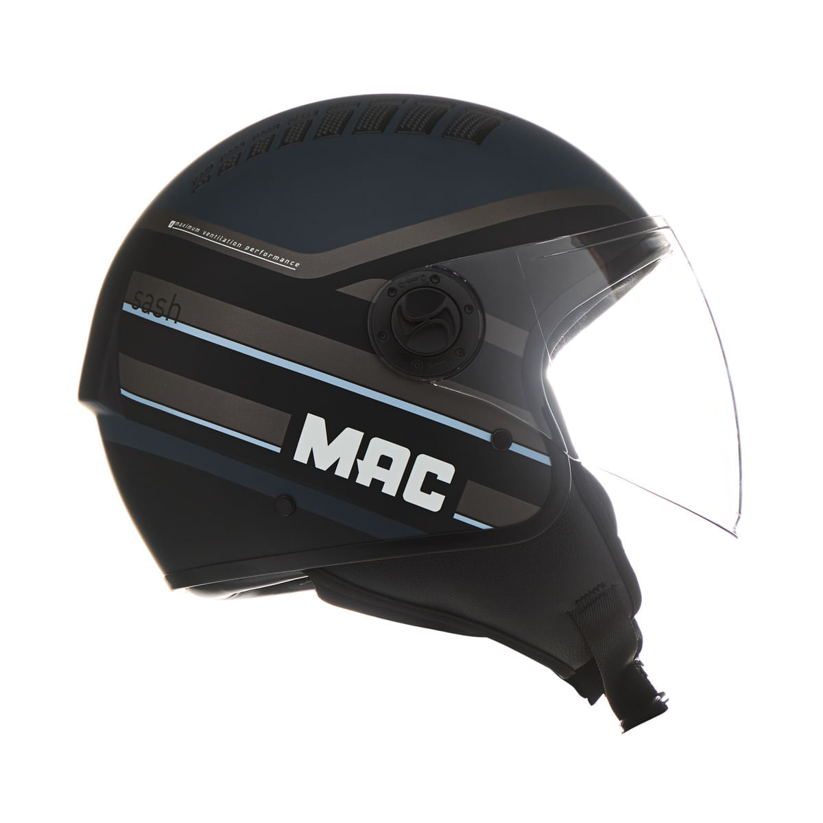 Casco MAC 230 Addax Sash Negro / Azul / Mate