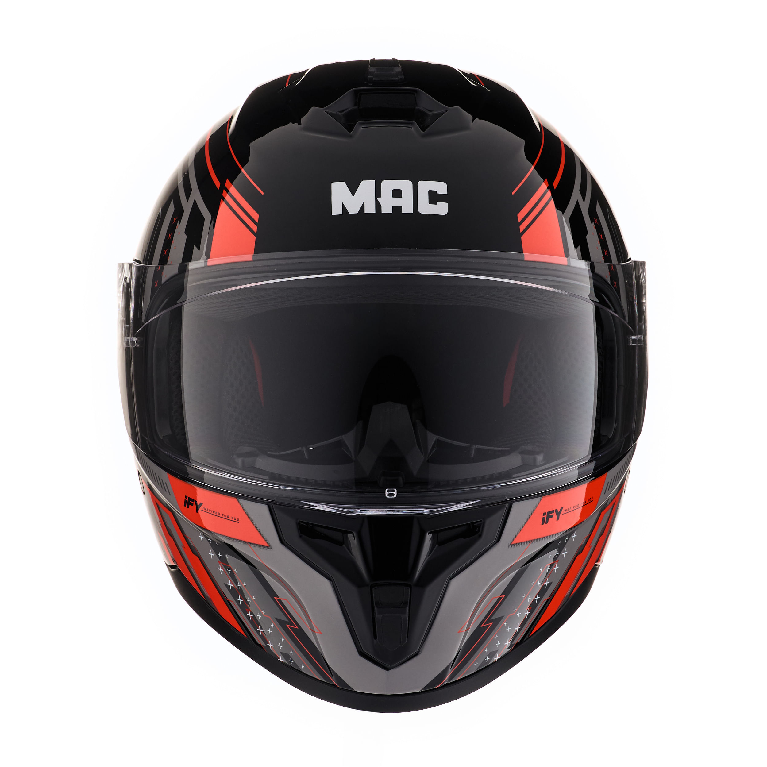 Casco MAC 070 Volt Push Negro / Naranja / Brillo