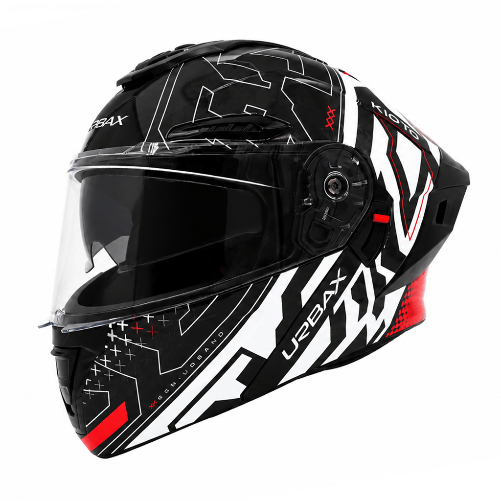 Casco Urbax 911 Atlas Kioto Blanco / Rojo / Brillo