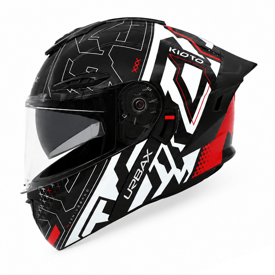 Casco Urbax 911 Atlas Kioto Blanco / Rojo / Brillo