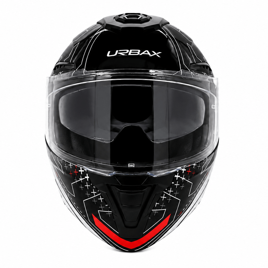 Casco Urbax 911 Atlas Kioto Blanco / Rojo / Brillo
