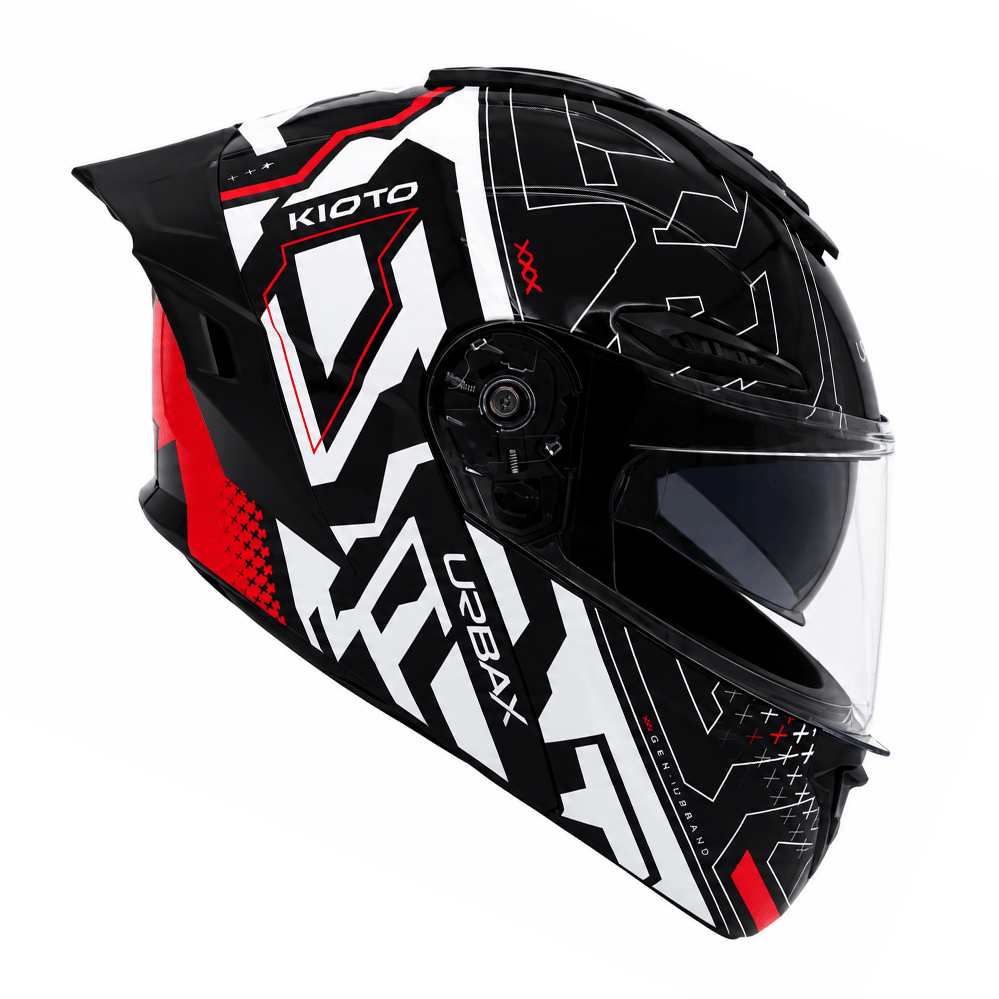 Casco Urbax 911 Atlas Kioto Blanco / Rojo / Brillo