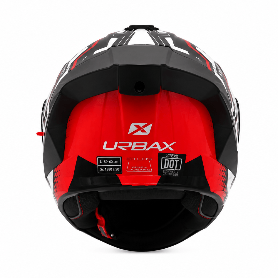Casco Urbax 911 Atlas Kioto Blanco / Rojo / Brillo
