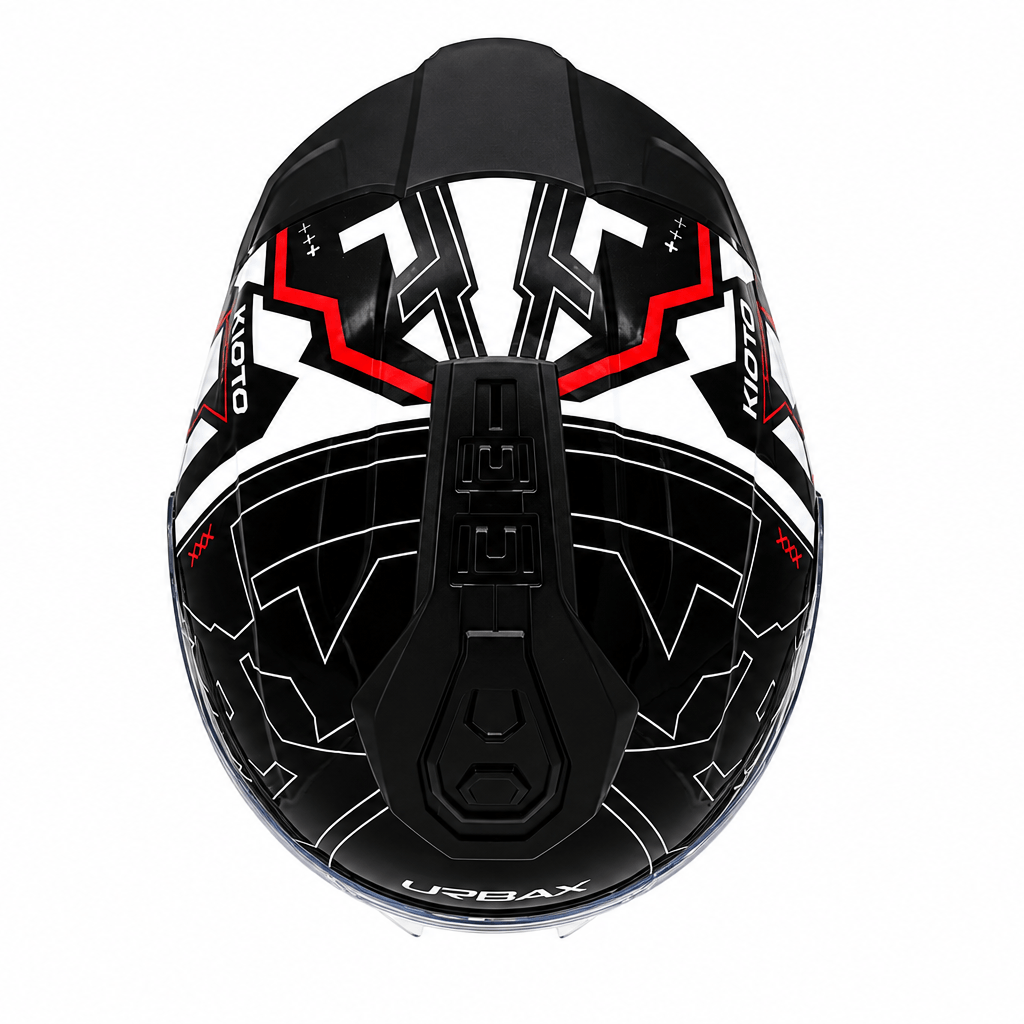Casco Urbax 911 Atlas Kioto Blanco / Rojo / Brillo