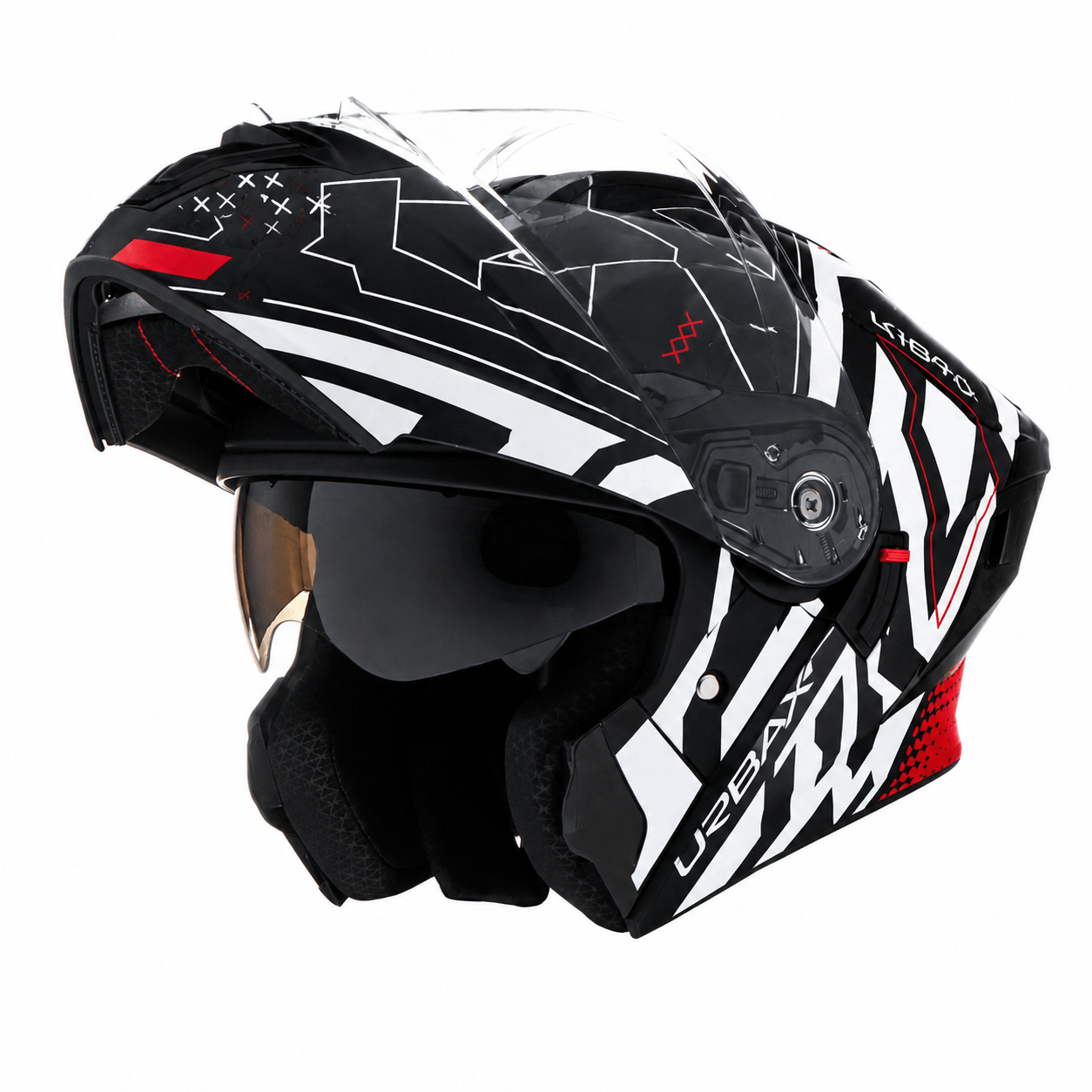 Casco Urbax 911 Atlas Kioto Blanco / Rojo / Brillo