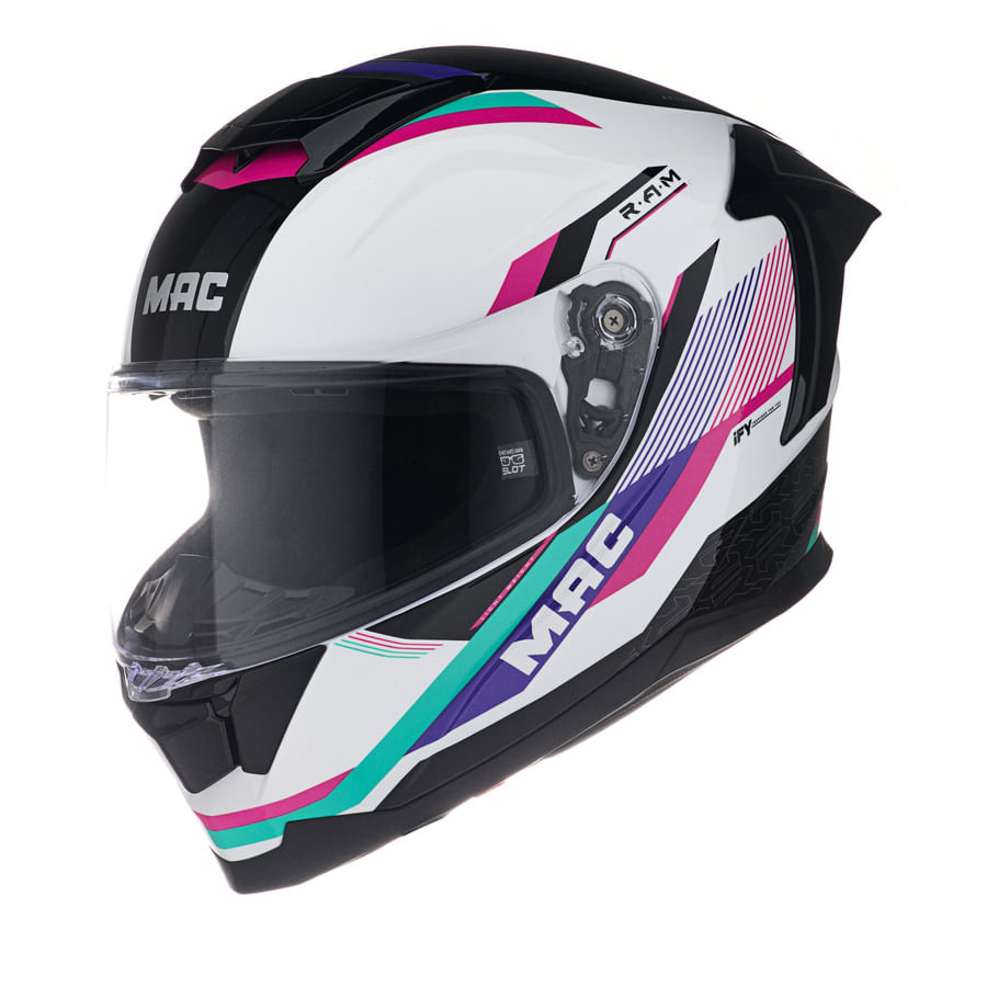 Casco MAC 956 Ozono Ram Blanco / Rosa / Brillo
