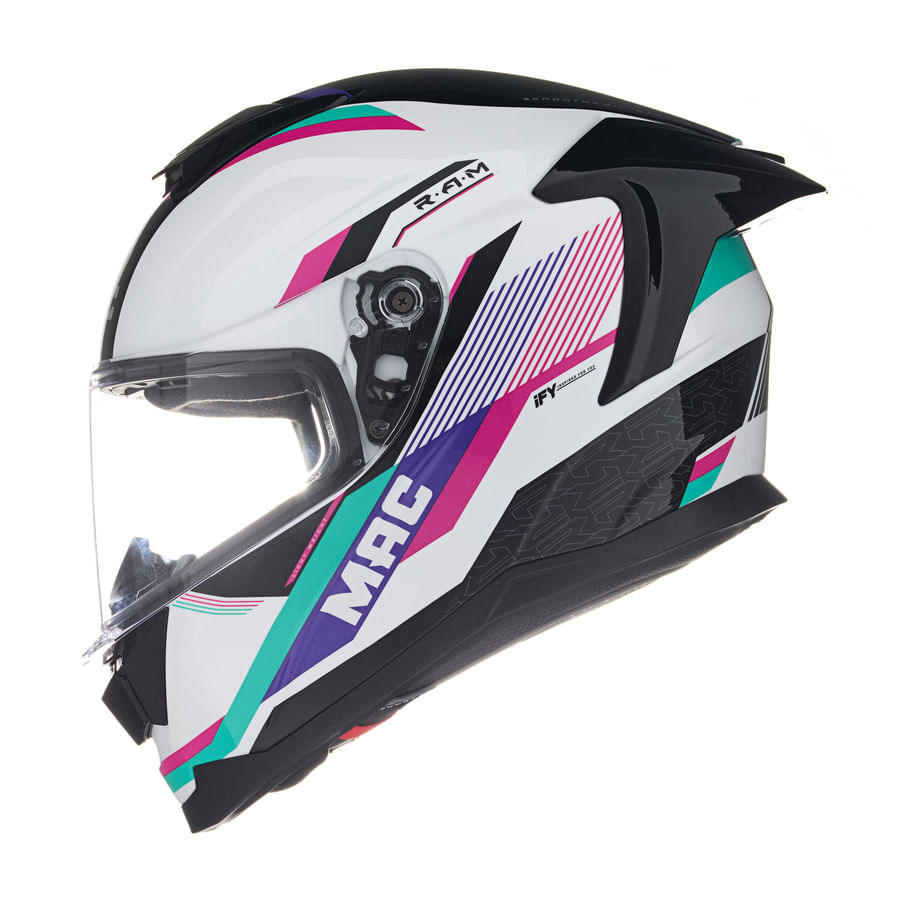 Casco MAC 956 Ozono Ram Blanco / Rosa / Brillo