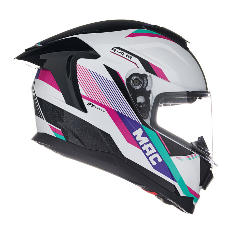 Casco MAC 956 Ozono Ram Blanco / Rosa / Brillo