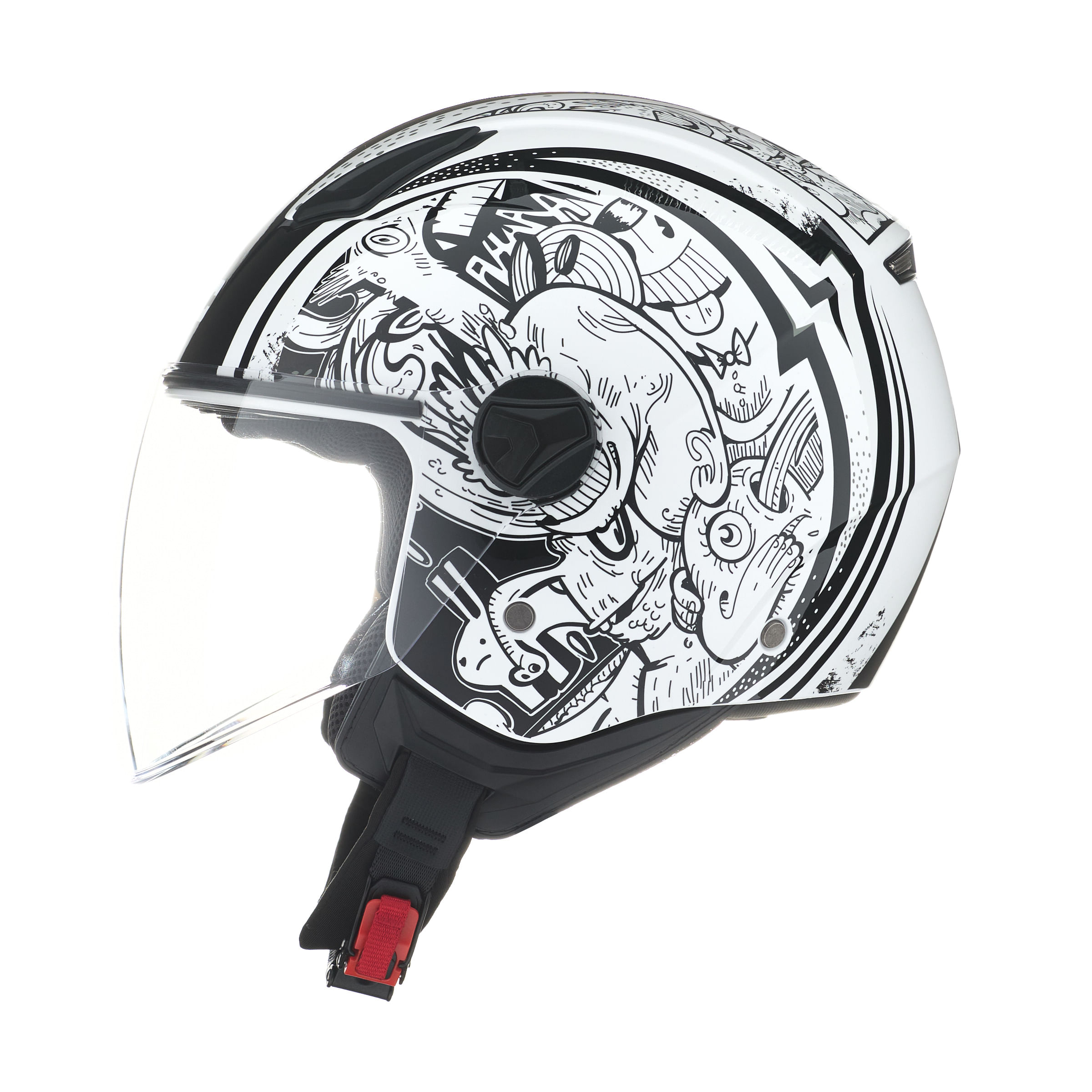 Casco MAC 721 Beat Creature Blanco / Brillo