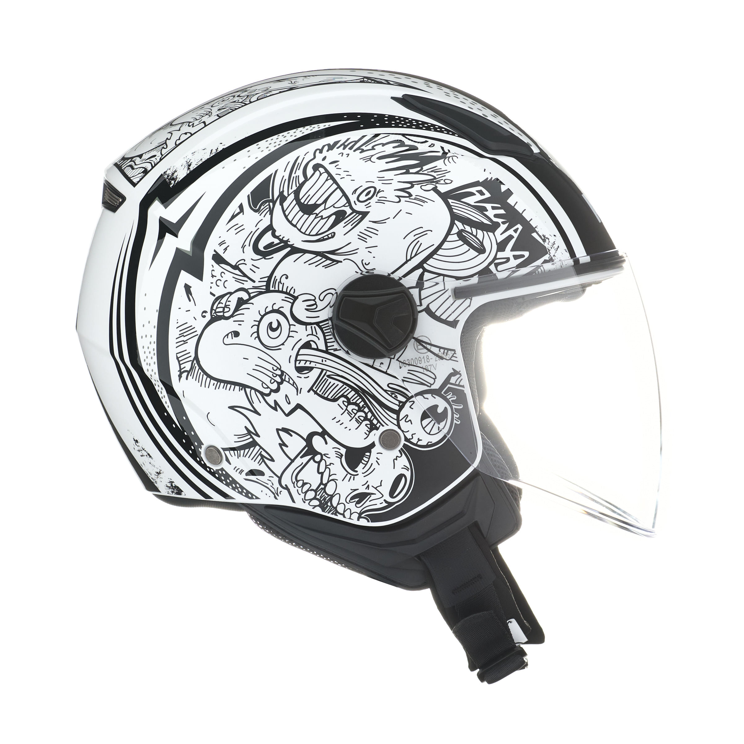 Casco MAC 721 Beat Creature Blanco / Brillo