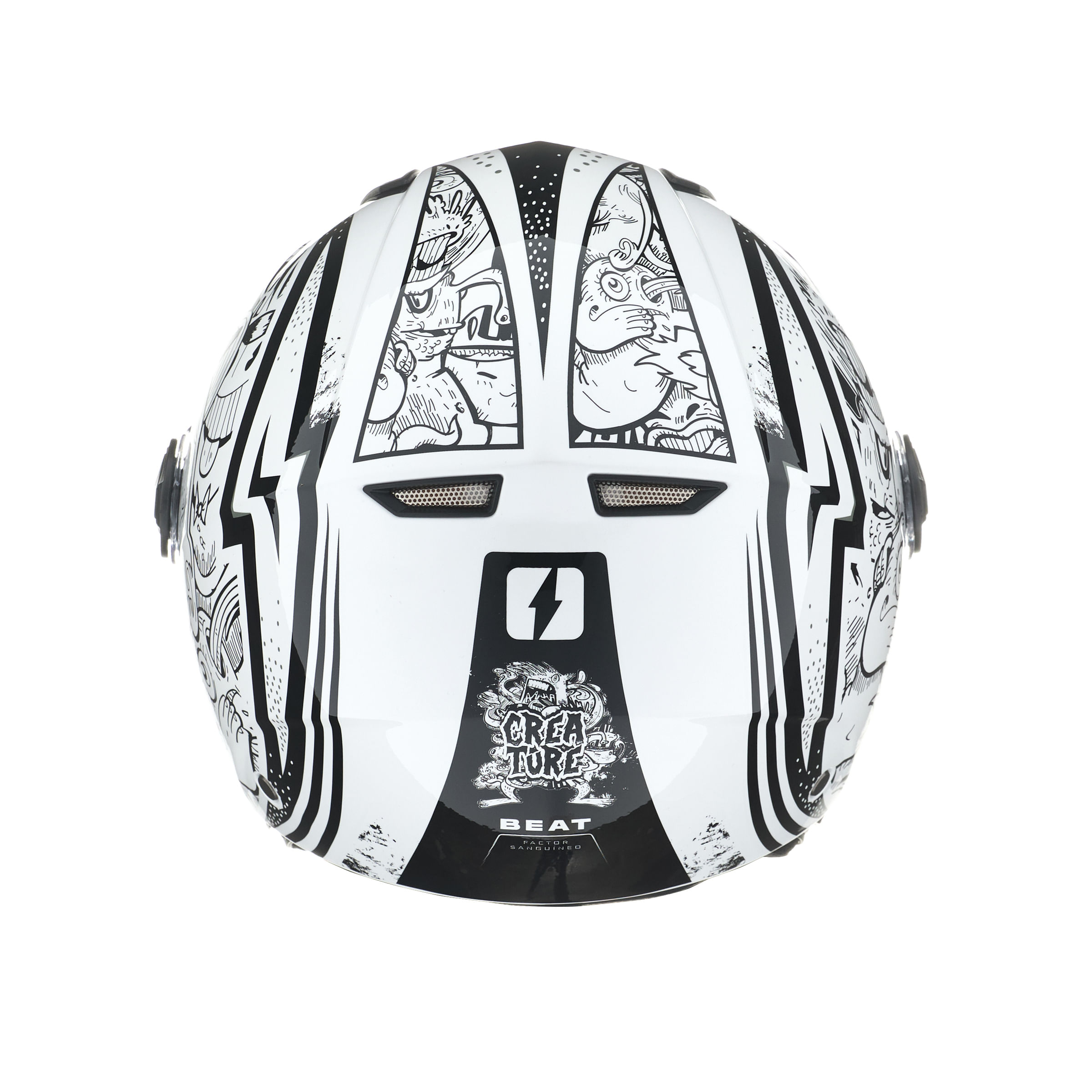 Casco MAC 721 Beat Creature Blanco / Brillo