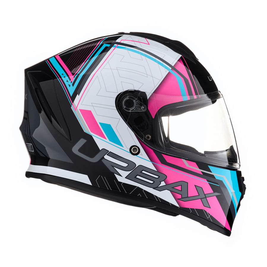 Casco Urbax 018 Mito Veta Blanco / Rosa / Brillo