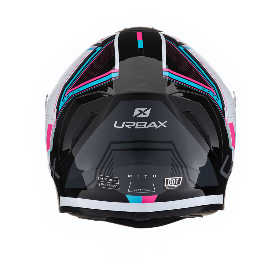 Casco Urbax 018 Mito Veta Blanco / Rosa / Brillo