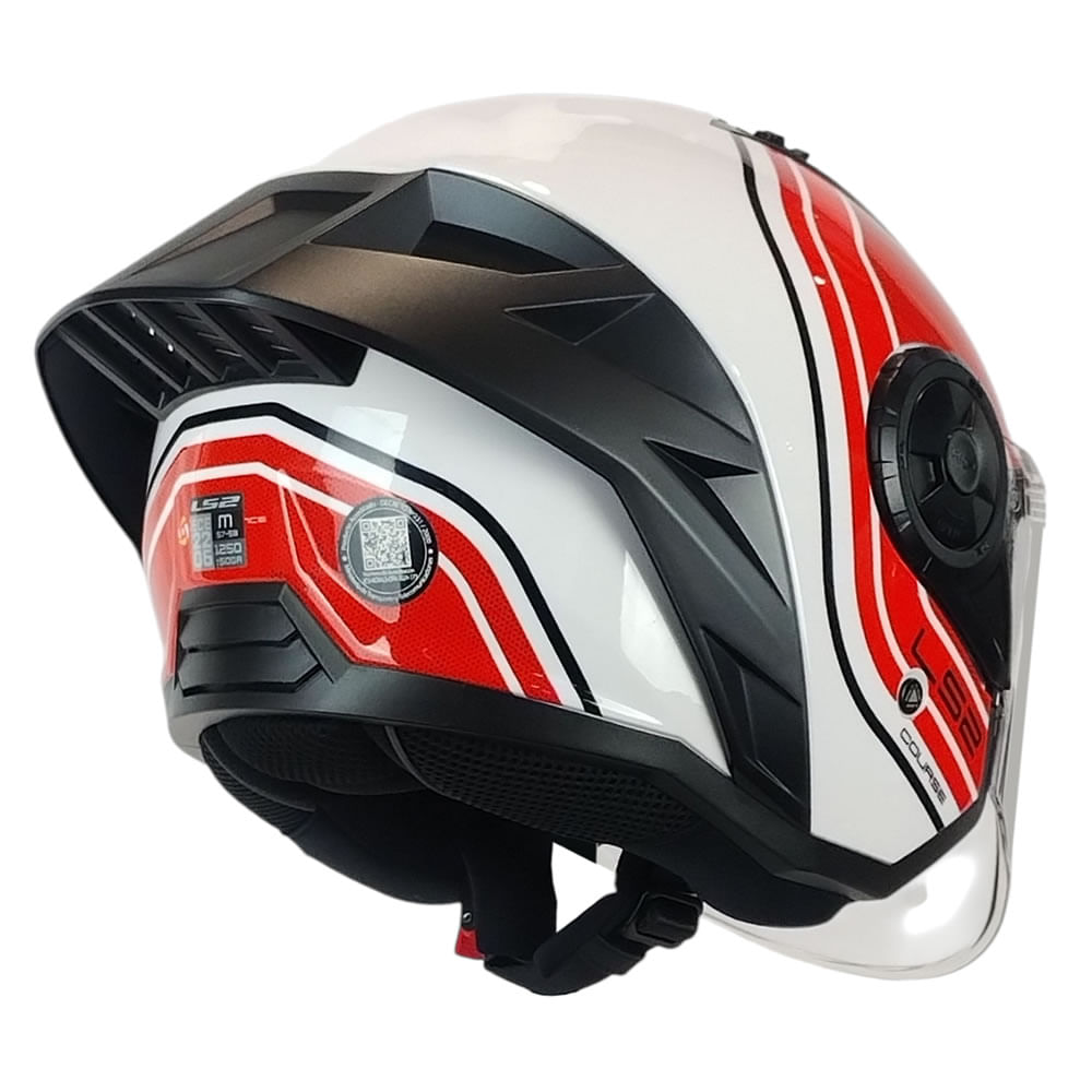 Casco LS2 616 Airflow II Course Blanco / Rojo / Brillo