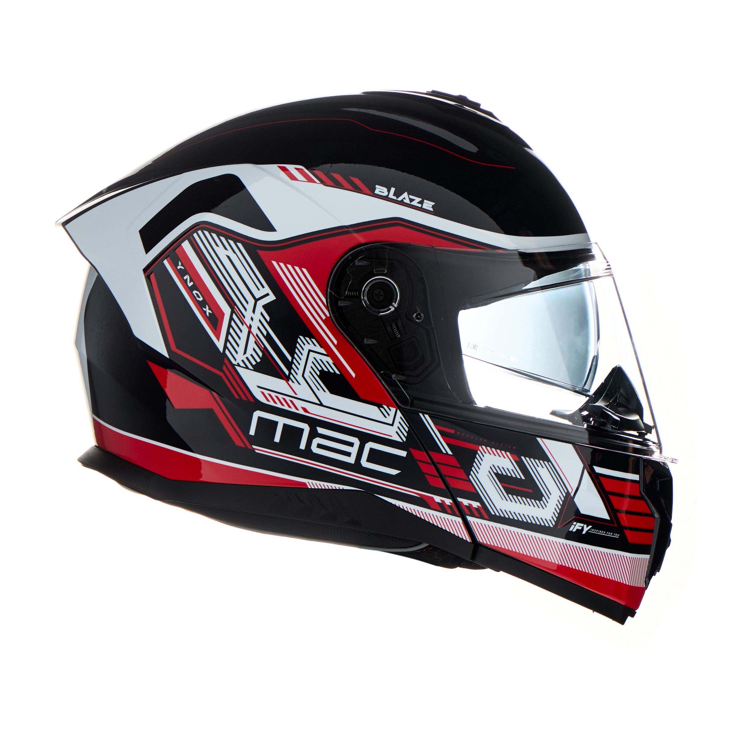 Casco MAC 166 Blaze Ynox Azul / Rojo / Brillo