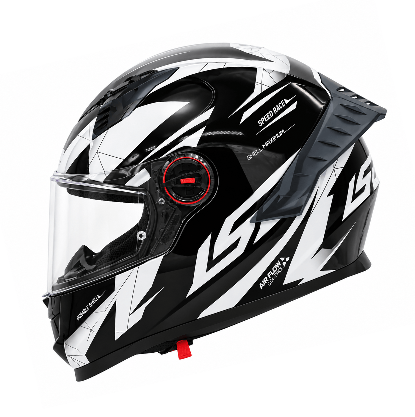 Casco LS2 816 Cosmos Draze Negro / Blanco / Brillo